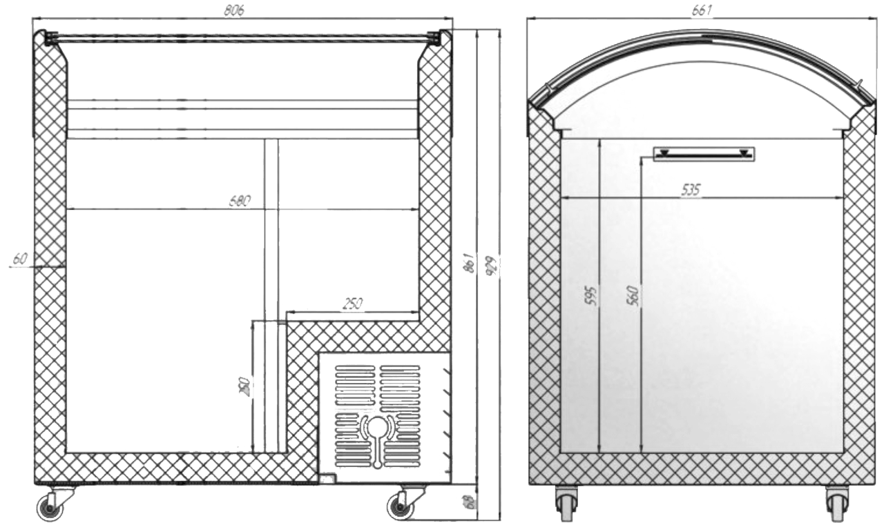 Креслення морозильна скриня Юка  M200V