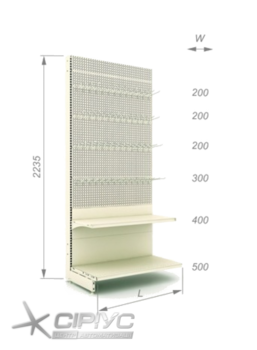 Стелаж з перфорованою задньою стінкою Modern Expo